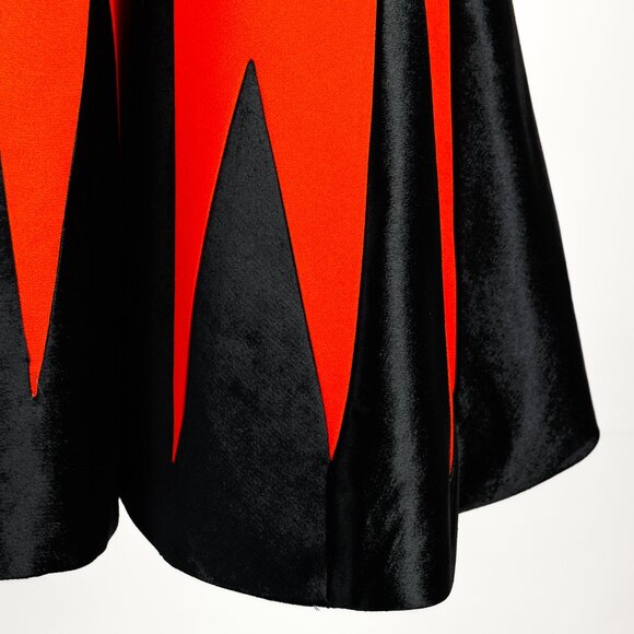 Fausto Puglisi Orange & Black Velvet Appliqué Circle Skirt - Picture 6 of 10